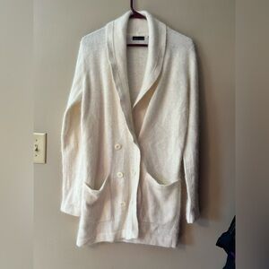 Vintage MODA international M angora rabbit hair double breasted grandpa cardigan